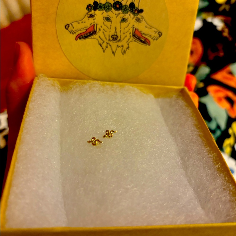 Boutique 14k Snake Earrings